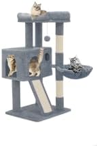 Athena Collection 36" Cat Tree Tower for Indoor Cats, Light Gray