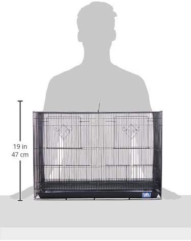 Prevue Pet Products Divided Flight Cage Durable Metal Wire Frame - L, Black