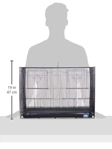 Prevue Pet Products Divided Flight Cage Durable Metal Wire Frame - L, Black