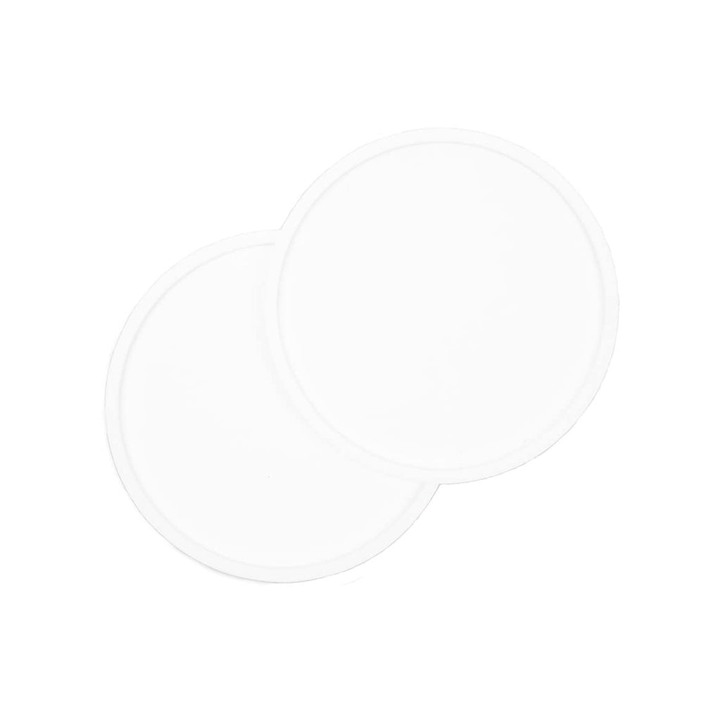 Waggo Habit Silicone Dog Placemat – Set of 2 Modern Heavyweight Silicone Dog Food Mats, Dishwasher Safe, Non-Slip, Solid Color – White (Large, 9")