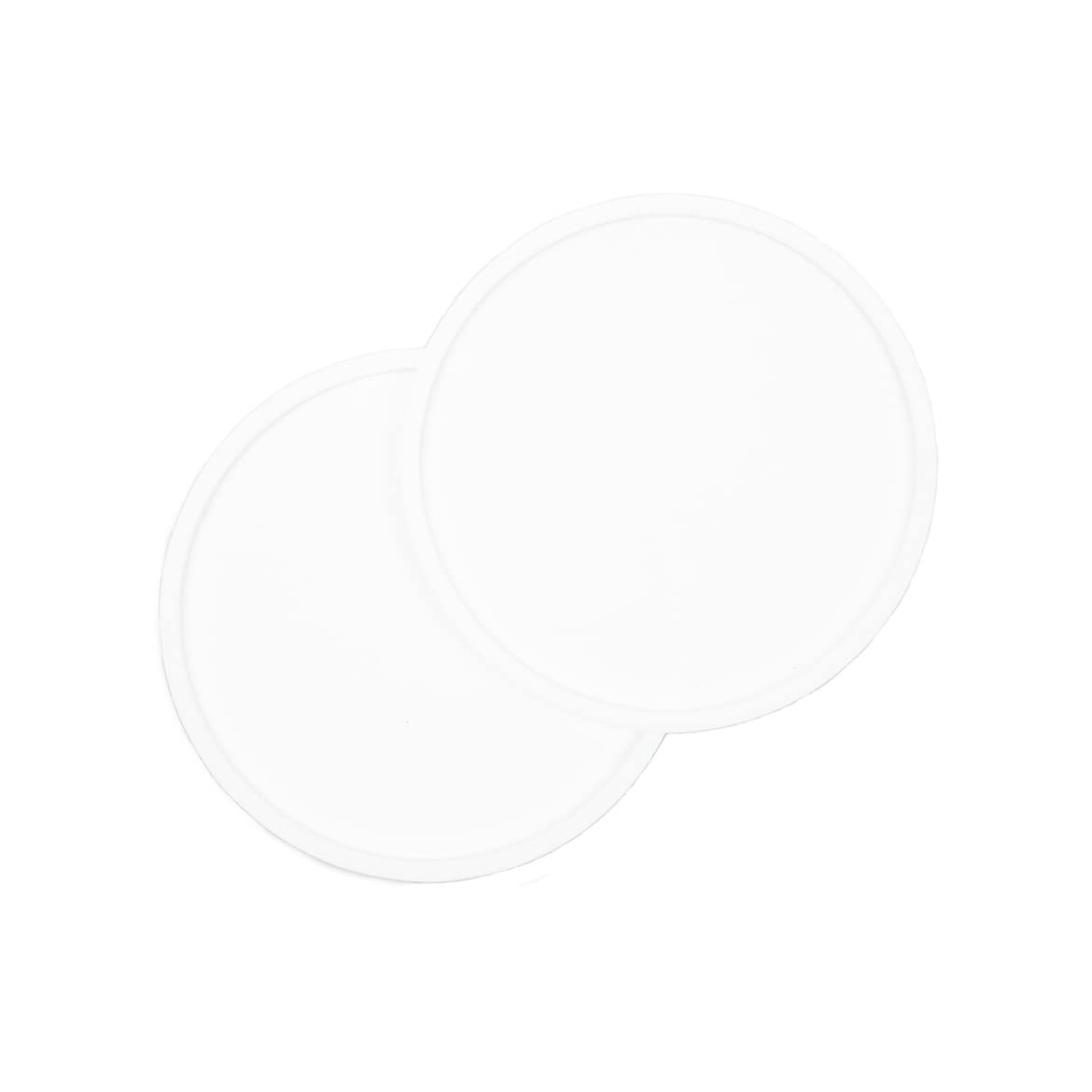 Waggo Habit Silicone Dog Placemat – Set of 2 Modern Heavyweight Silicone Dog Food Mats, Dishwasher Safe, Non-Slip, Solid Color – White (Large, 9")