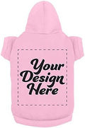 Personalized Dog Hooded Sweatshirt Custom Pet Pullover Hoodie Text/Image Small/Medium/Large Dogs,Puppy,Cat and Kitten Light Pink