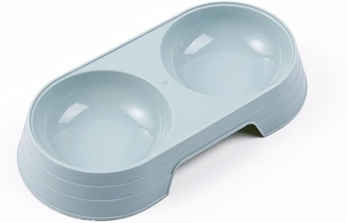 Cat Double Bowl 1PC Practical Dog Food Tray Portable Pet Accessories Candy Color Cat Feeding Bowl(Purple)