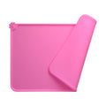 Silicone Cat & Dog Bowl Mat, Non-Slip Pet Feeding Mat - Waterproof Dog & Cat Placemat (21"x14.8", Pink)