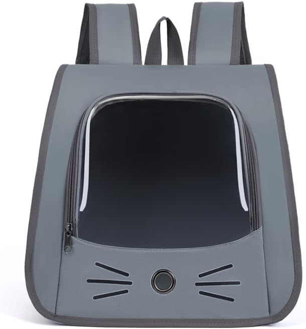 Pet Backpack Carrier, Traveler Breathable Transparent Carrier for Cats or Dogs, Large Space and Foldable Pet Carrier for Travel, Hiking, Shopping, and Vet, Cute