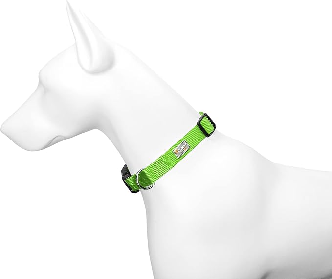 PENSEEPET Dog Collar Green Basic Dog Collars with Breathable Quick Release Nylon Pet Collar for Puppy Small Medium Large Dogs Boy Girl