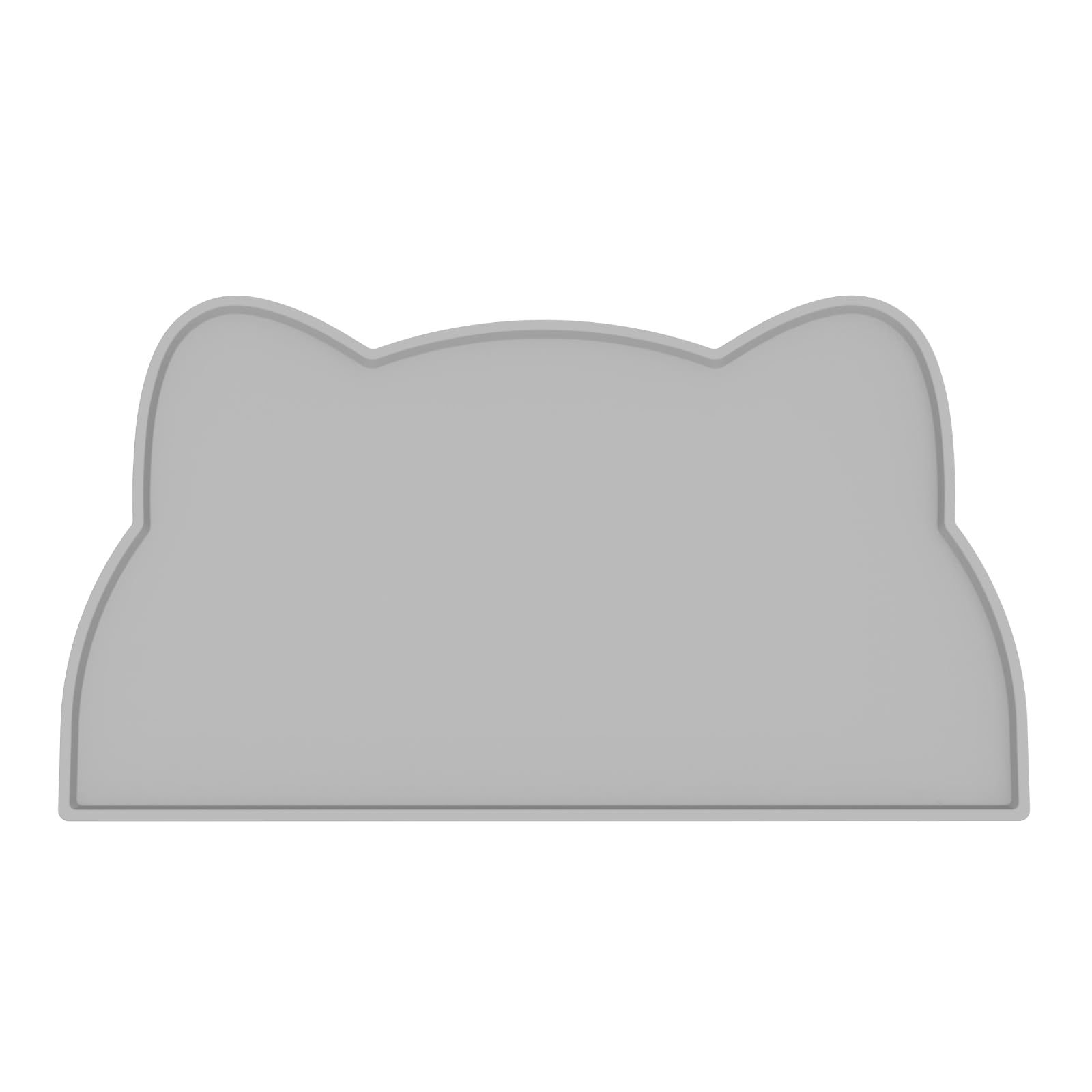 Cat Food Mat, Silicone Non Slip Dog Bowl Mat Waterproof Cat Feeding Mat Stop Food Spills and Water Messes Out to Floor Pet Food Mat (Dark Gray, 17" x 10")