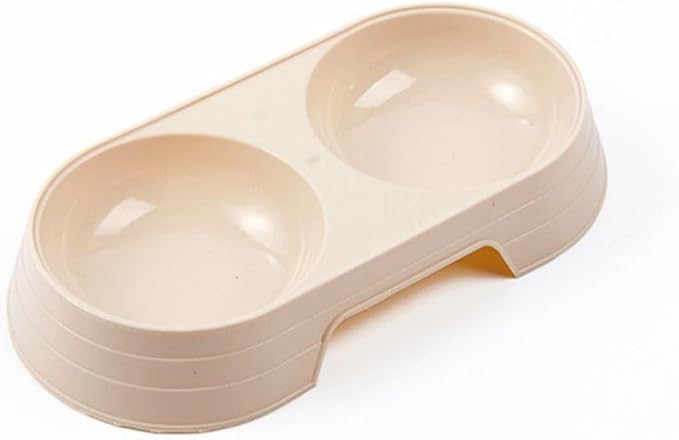 Cat Double Bowl 1PC Practical Dog Food Tray Portable Pet Accessories Candy Color Cat Feeding Bowl(Purple)