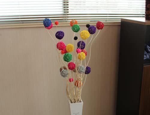 LOIUGENTE Parrot Chew Toys Bird Toys, 30 Pcs 1.2 inch Rattan Wicker Balls Parakeet Chewing Toys, for Budgies Conures Hamsters Bunny Toy, Decoration for DIY Craft Party Wedding