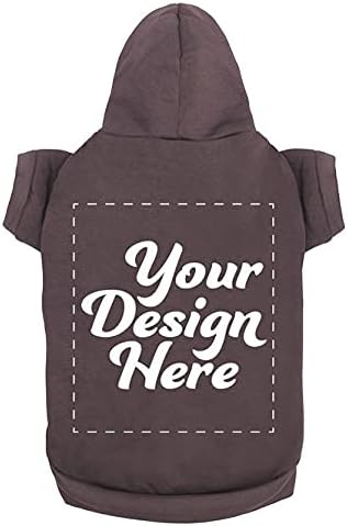 Personalized Dog Hooded Sweatshirt Custom Pet Pullover Hoodie Text/Image Small/Medium/Large Dogs,Puppy,Cat and Kitten Charcoal