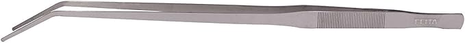 FEITA Extra Long 15 Inch Tweezer Stainless Steel Curved Tip for Aquarium Fishtank Aquascaping Tools, Aquarium Fishtank, Mega Reptile Feeding Tongs
