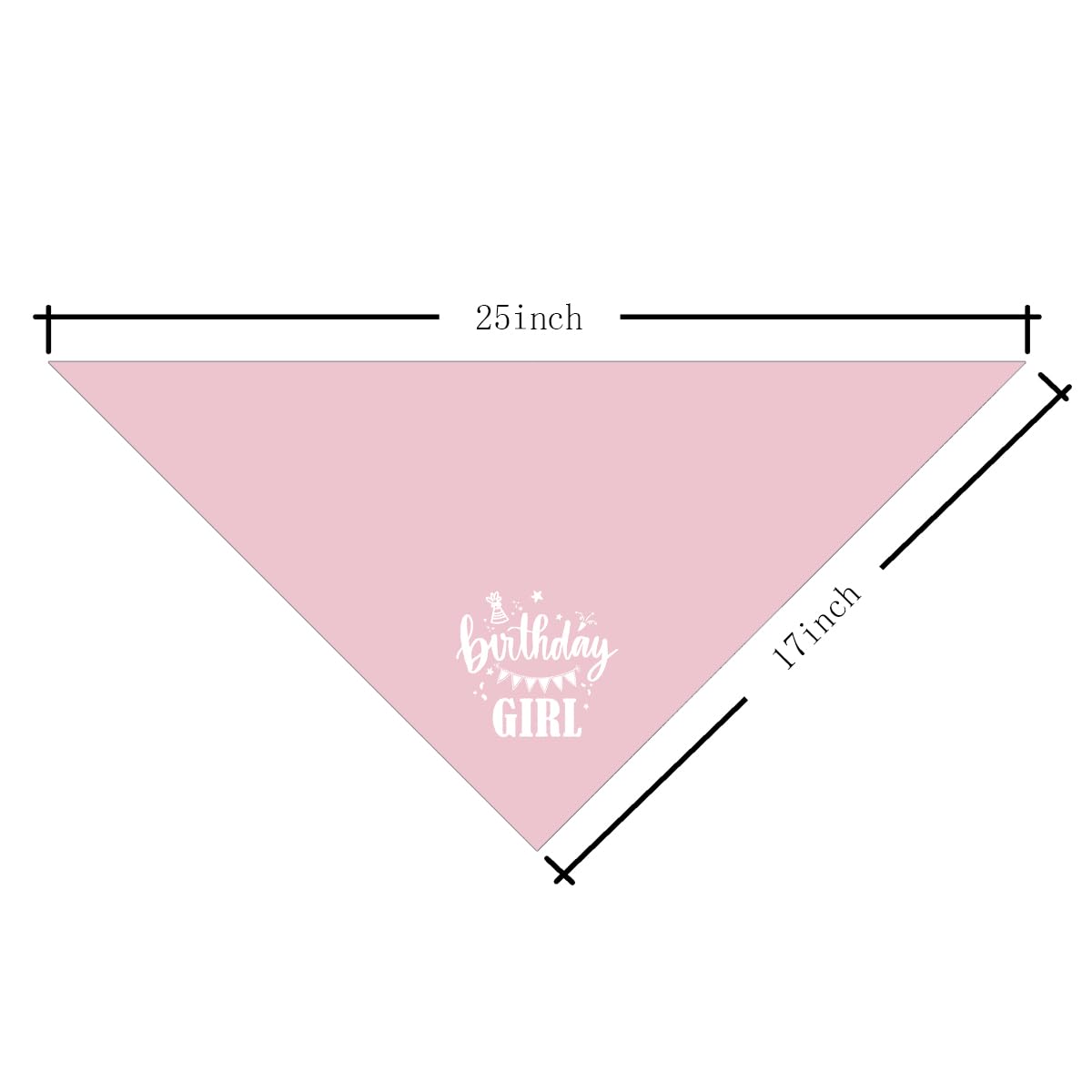 Birthday Girl Dog Bandana - Pink, Funny, Cute Triangle Scarf for Small, Medium, Large Dogs - Pet Accessories, Gift for Dog Lovers (D31)
