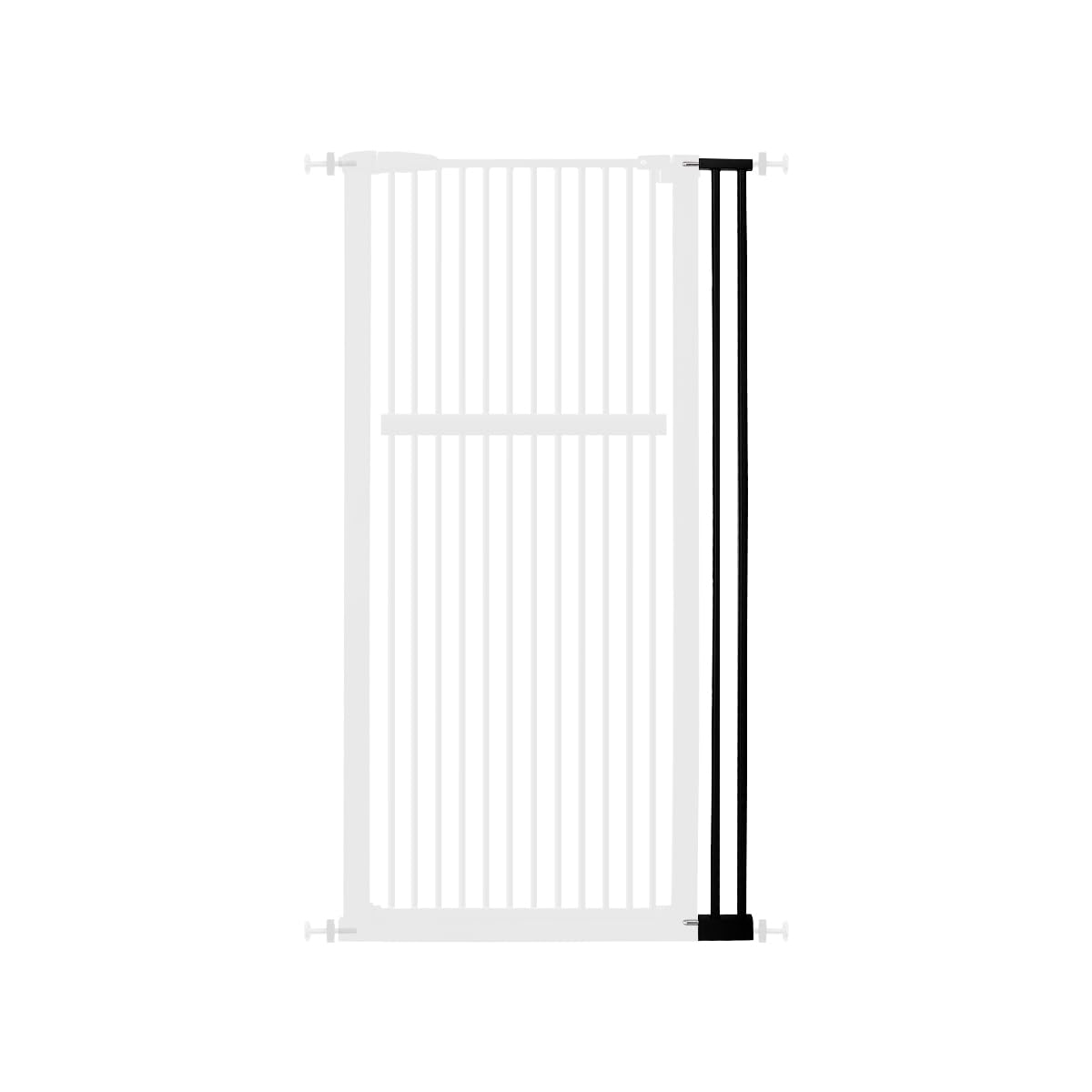 Lumizone 55.12" Extra Tall Pet Gate Extension Kit 4.13" Wide Black