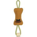PAWPOURRI Natural Suede Leather and Rope Chew Toy with Bone Design for Medium and Large Dogs | Durable Interactive Play Toy | Great for Fetch, Tug and Daily Chewing Fun