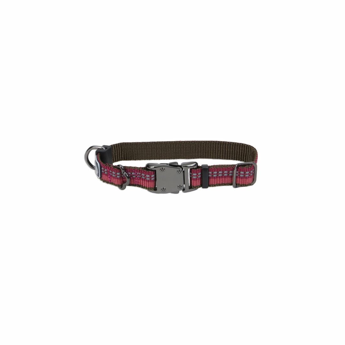 Coastal Pet K9 Explorer Reflective Adjustable Dog Collar - Comfortable Collar for the Outdoors - Durable, Lightweight Accessory with Side-Release Buckle - Rosebud, 5/8" x 10-14"