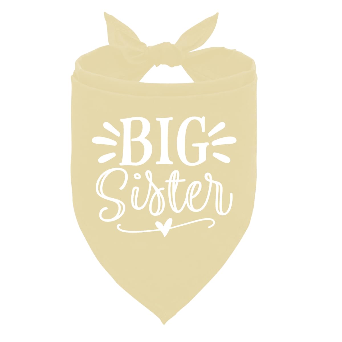 Big Sister Dog Bandana, White Pet Triangle Scarf Accessories, Pet Bandana for Large Dogs, Baby Announcement Dog Bandanas (L)
