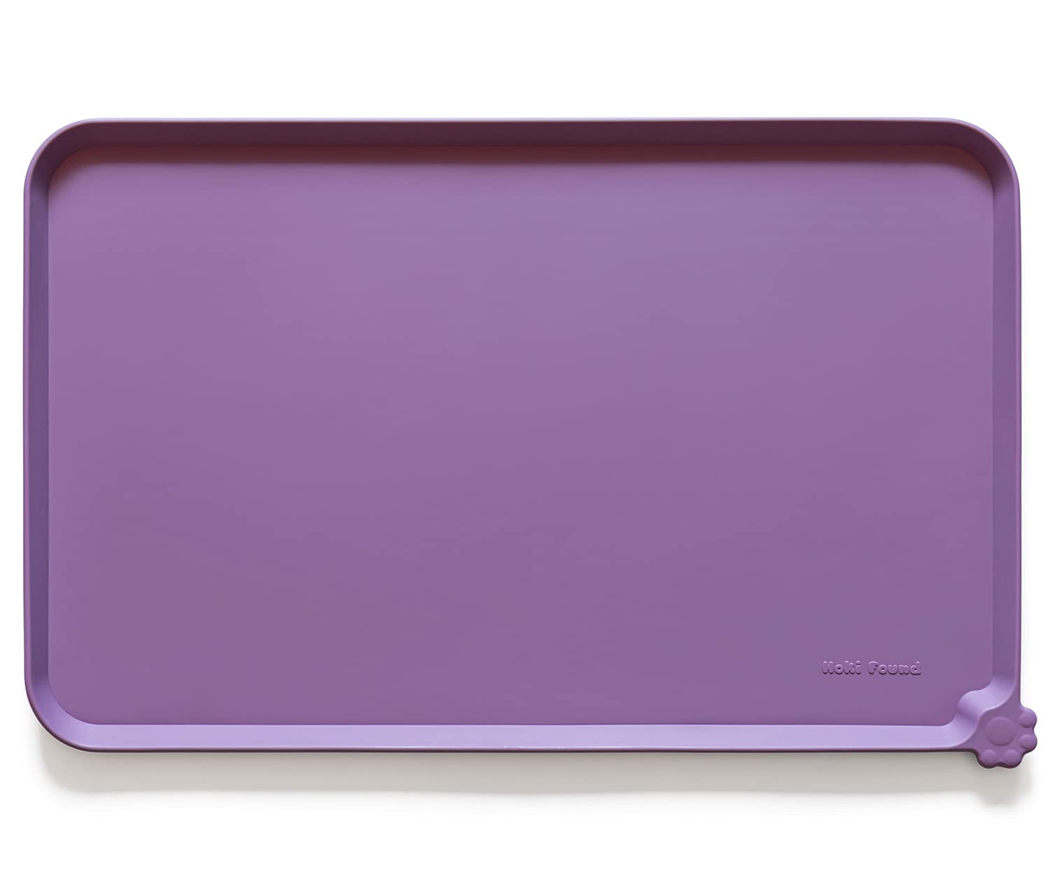Hoki Found Silicone Pet Food Tray - High-Lips Dog Cat Bowl Mats - Waterproof Dog Cat Food Mats - Battleship — 19" x 12" — 기타