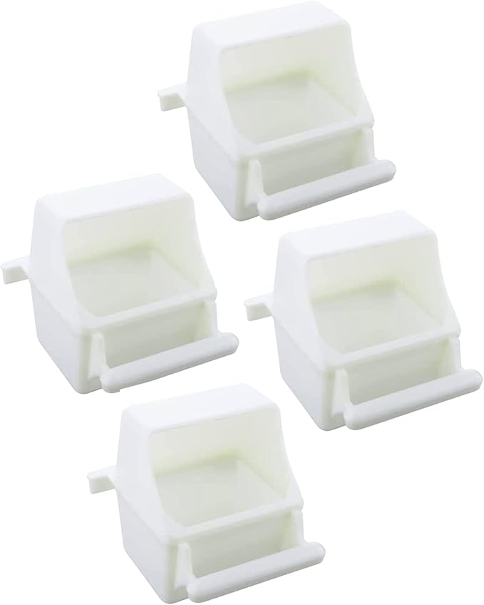 Mcage Lot of 4 Clear Transparent Bird Cage Birds Feeding & Watering Feeder Cups