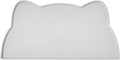 Cat Food Mat, Silicone Pet Feeding Mat for Floor Non-Slip Waterproof Dog Water Bowl Tray Cushion (17" x 10", Light Gray)