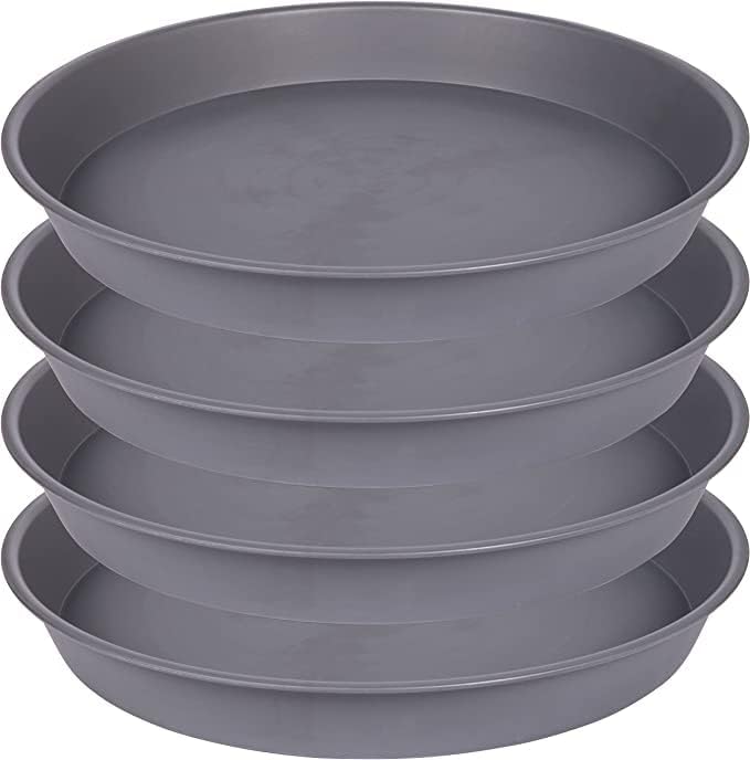 Bleuhome 6 Pack of 6 inch Plant Saucer Drainage Tray, 4 5 7 8 10 12 13 15 17 19 inch Plastic Plant Water Tray, Flower Saucers for Indoors, Plant Dishes for Pots Base (6 inch — 17" (4 pack)