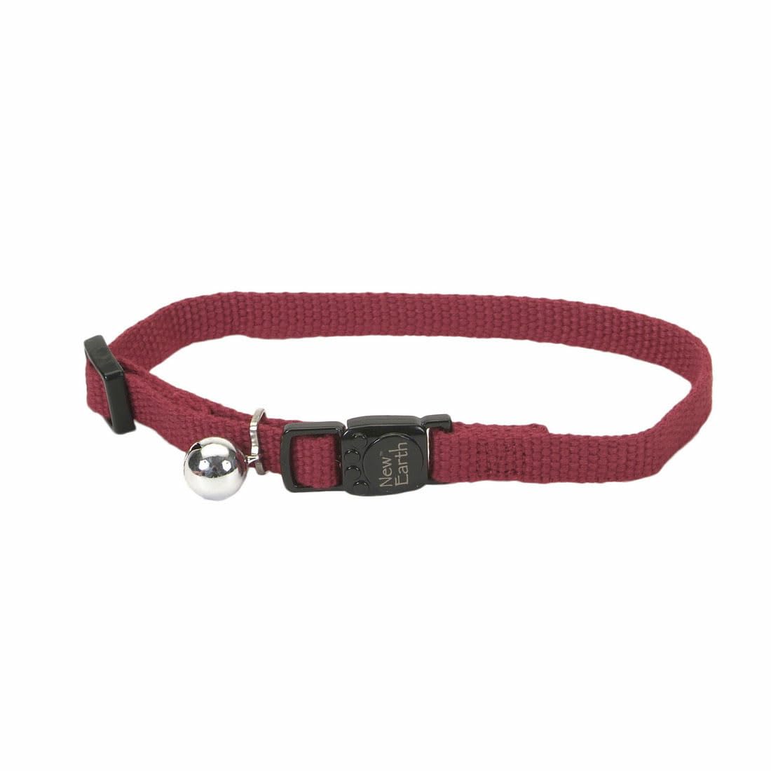 Coastal Pet New Earth Soy Adjustable Breakaway Cat Collar - Eco-Friendly, Odor-Resistant and Adjustable Cat Collar, Cranberry, 3/8" x 08"-12"