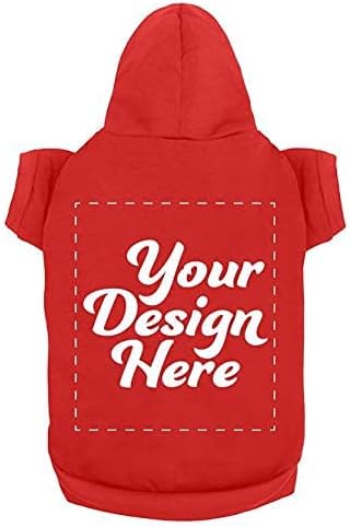 Personalized Dog Hooded Sweatshirt Custom Pet Pullover Hoodie Text/Image Small/Medium/Large Dogs,Puppy,Cat and Kitten (XX-Large, Red)