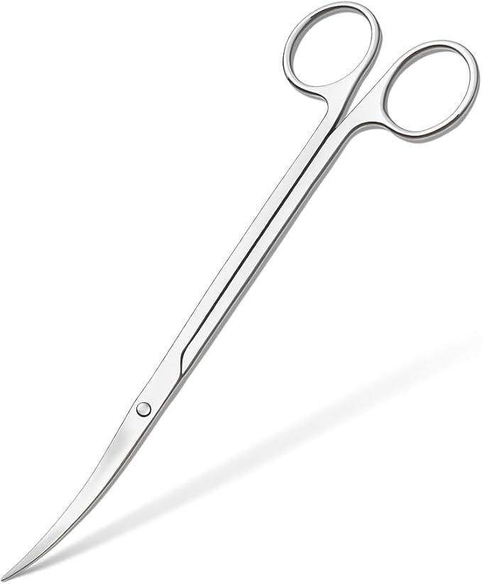Mandala Crafts Stainless Steel 12" Curved Aquarium Scissors for Fish Tanks