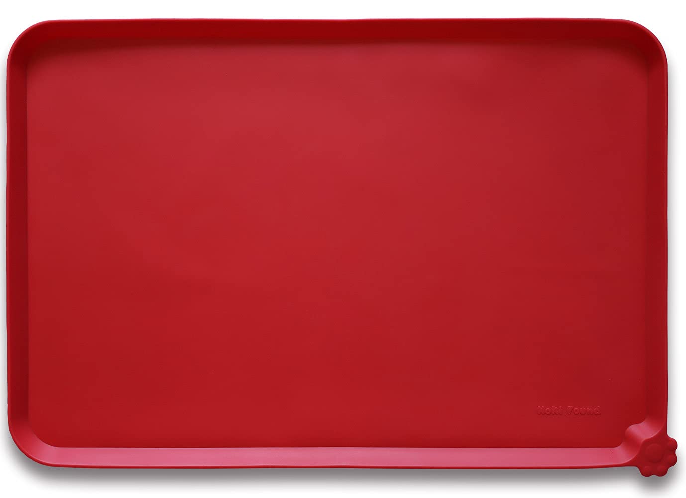 Hoki Found Silicone Pet Food Tray - High-Lips Dog Cat Bowl Mats - Waterproof Dog Cat Food Mats - Battleship — 19" x 12" — 24" x 16"
