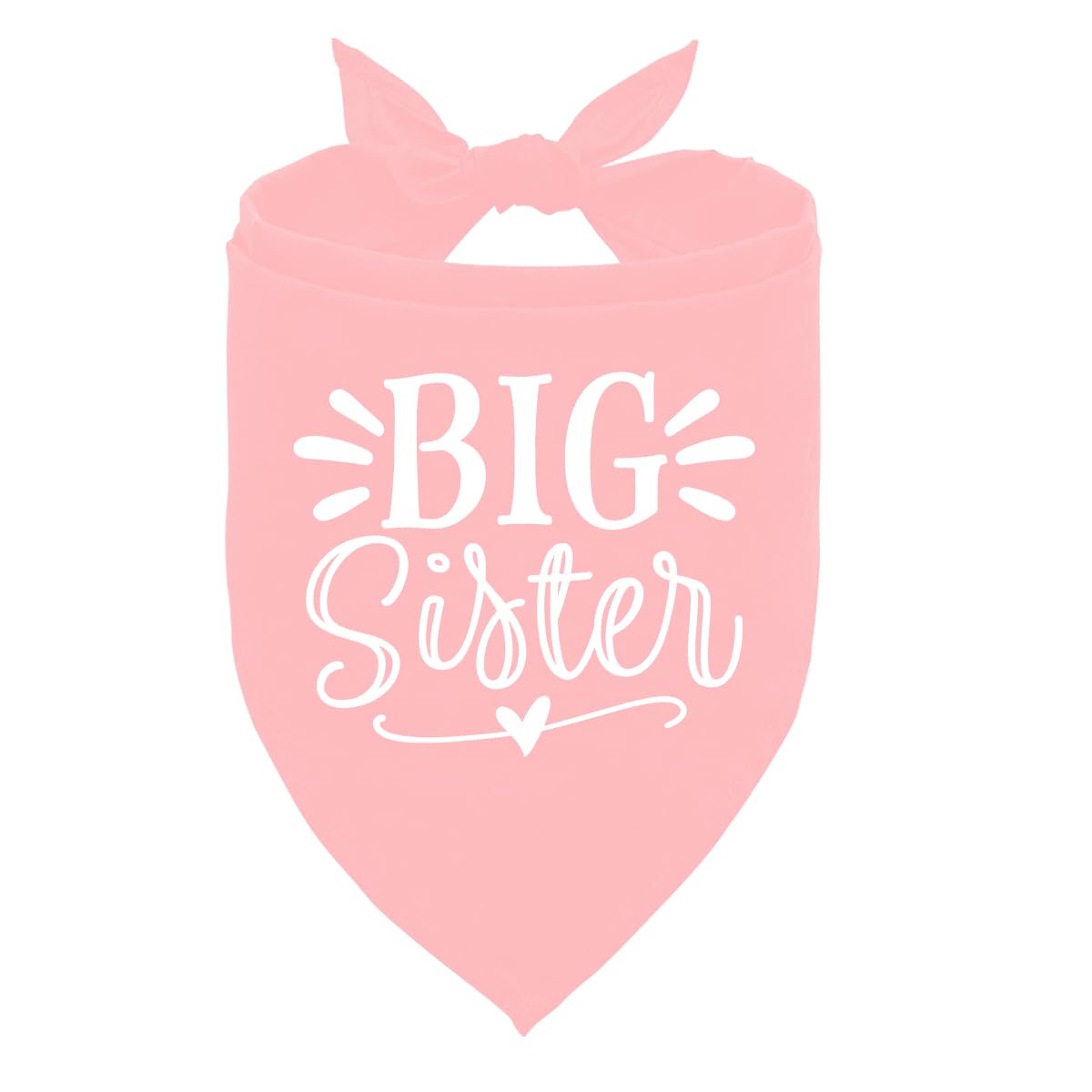 Big Sister Dog Bandana, White Pet Triangle Scarf Accessories, Pet Bandana for Large Dogs, Baby Announcement Dog Bandanas (L)