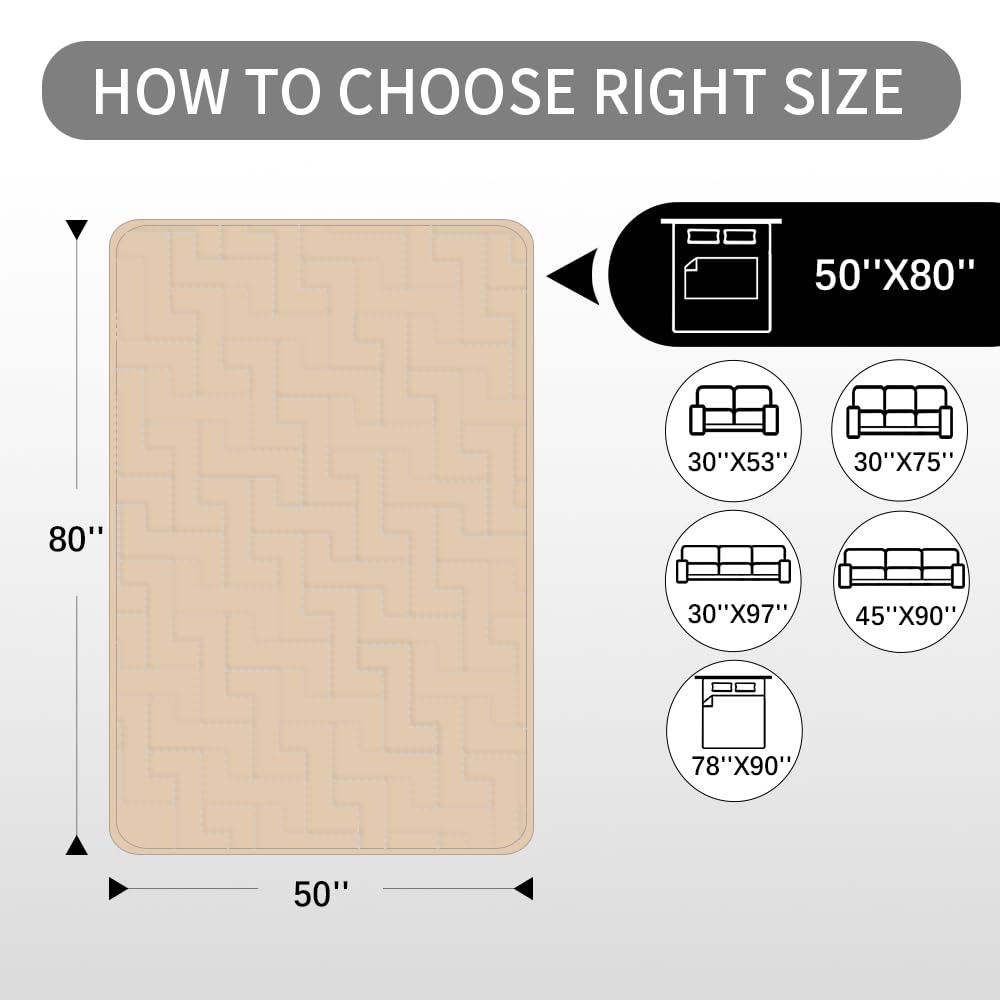 fuguitex Waterproof Dog Bed Cover Couch Cover for Pet Anti-Slip Cat Mat Pet Pad Blanket for Sofa Chair Recliner Bed Furniture Protrctor