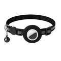 Breakaway AirTag Cat Collar with Reflective Strip, Compatible with AirTag – Lightweight and Adjustable Kitten Collar for Boy and Girl Kittens, Includes Safety Release Buckle and Bell (Black)