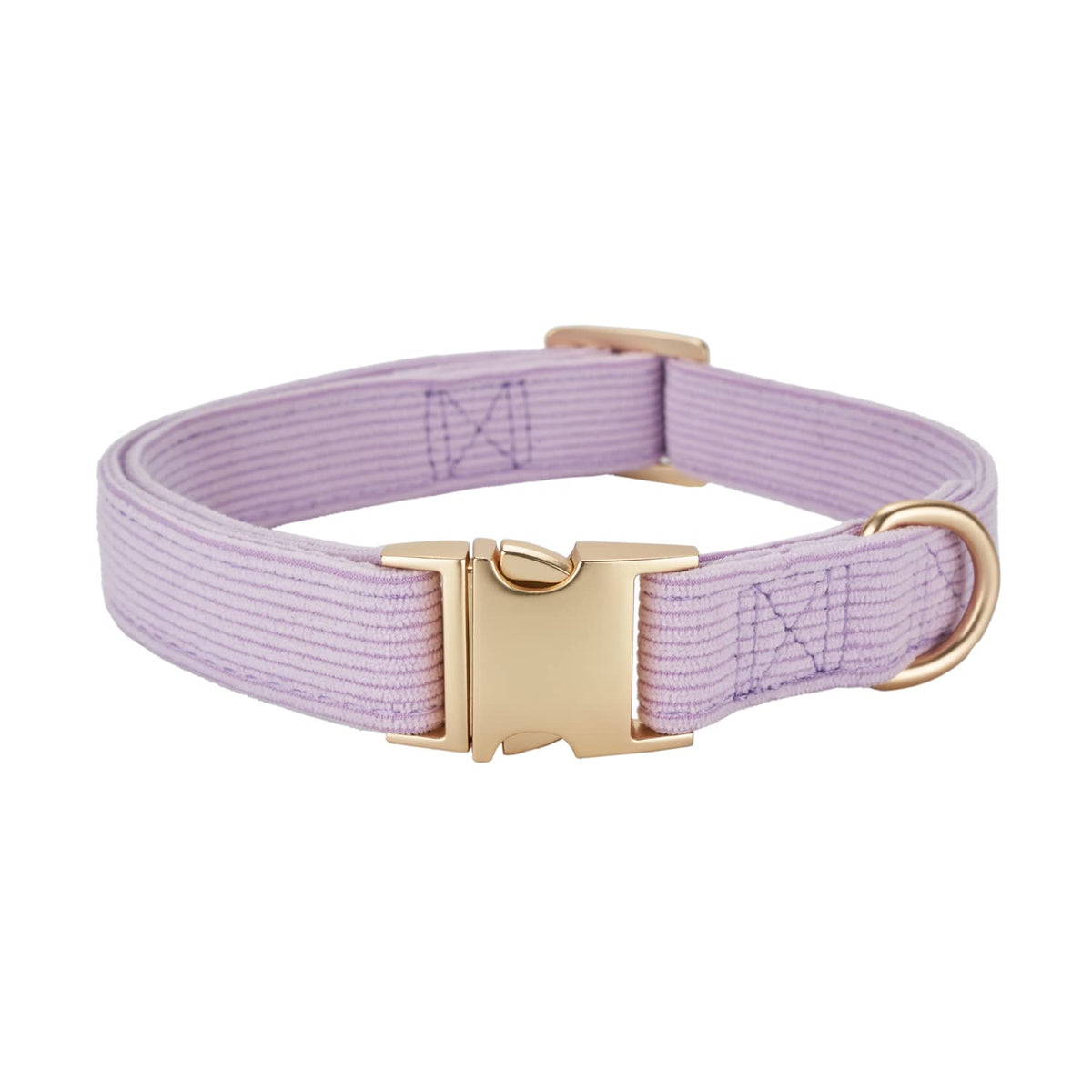 YUDOTE Soft Cotton Dog Collar with Metal Buckle Adjustable Heavy Duty Comfy Corduroy Collars for Small Medium Large Dogs,Light Pink,Large