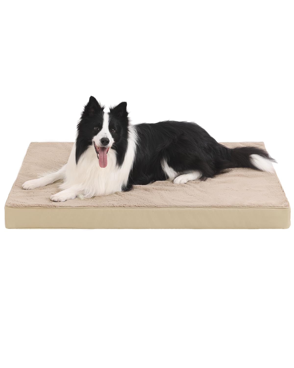 KSIIA Orthopedic Dog Bed for Large Dogs with Waterproof Lining, Khaki,35x22