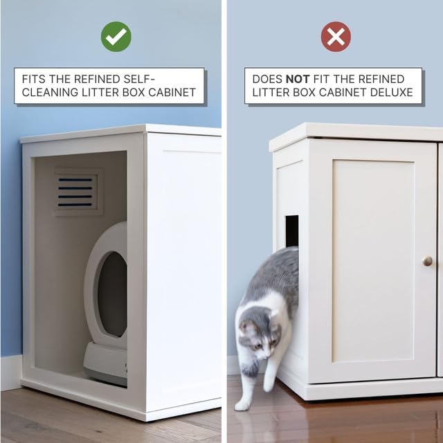 Refined Self Cleaning Litter Box Cabinet-Litter Catch Smoke