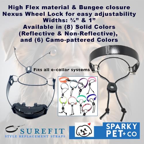 Replacement GPS eCollar with Adjustable Bungee, Multi-Hole Design, and Secure Toggle Closure for Small Dogs (Reflective Orange, Small Neck)