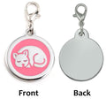 COOLLIANT Personalized Pet ID Tags for Kittens and Cats - Custom cat Name tag and ID tag for Collar (Green, Sleeping Cat Round-Small)