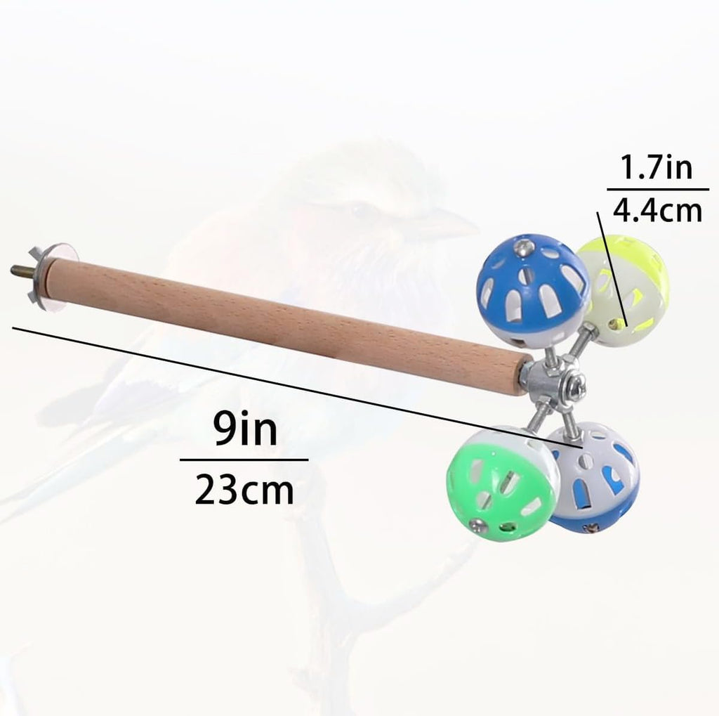 Bird Perch Toy with Rotating Balls, Parrot Stand, Spinning Perch Toy for Parakeets, Budgies, Cockatiels, Budgerigars, Conures, Parrotlets