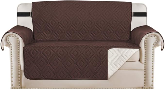 H.VERSAILTEX Reversible Chair Cover Furniture Protector Anti-Slip Couch Cover Water Resistant 2" Elastic Straps Chair Slipcover Pets Kids Fit Sitting Width Up to 21" (Chair:75" x 65"