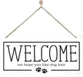 Welcome Sign for Front Door, Welcome Decor Wooden Hanging Sign for Wall Decor, Retro America Wall Hanging Signs, Funny Wooden Outdoor Front Door Decoration 13.8X6.9 inches