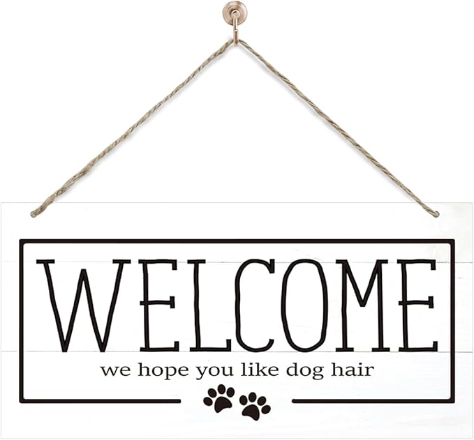 Welcome Sign for Front Door, Welcome Decor Wooden Hanging Sign for Wall Decor, Retro America Wall Hanging Signs, Funny Wooden Outdoor Front Door Decoration 13.8X6.9 inches