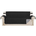 H.VERSAILTEX Reversible Sofa Slipcover Furniture Protector Water Resistant 2 Inch Wide Elastic Straps Sofa Cover Couch Covers Pets Kids Fit Sitting Width Up to 66" (Sofa: 75" x 110", Black/Grey)