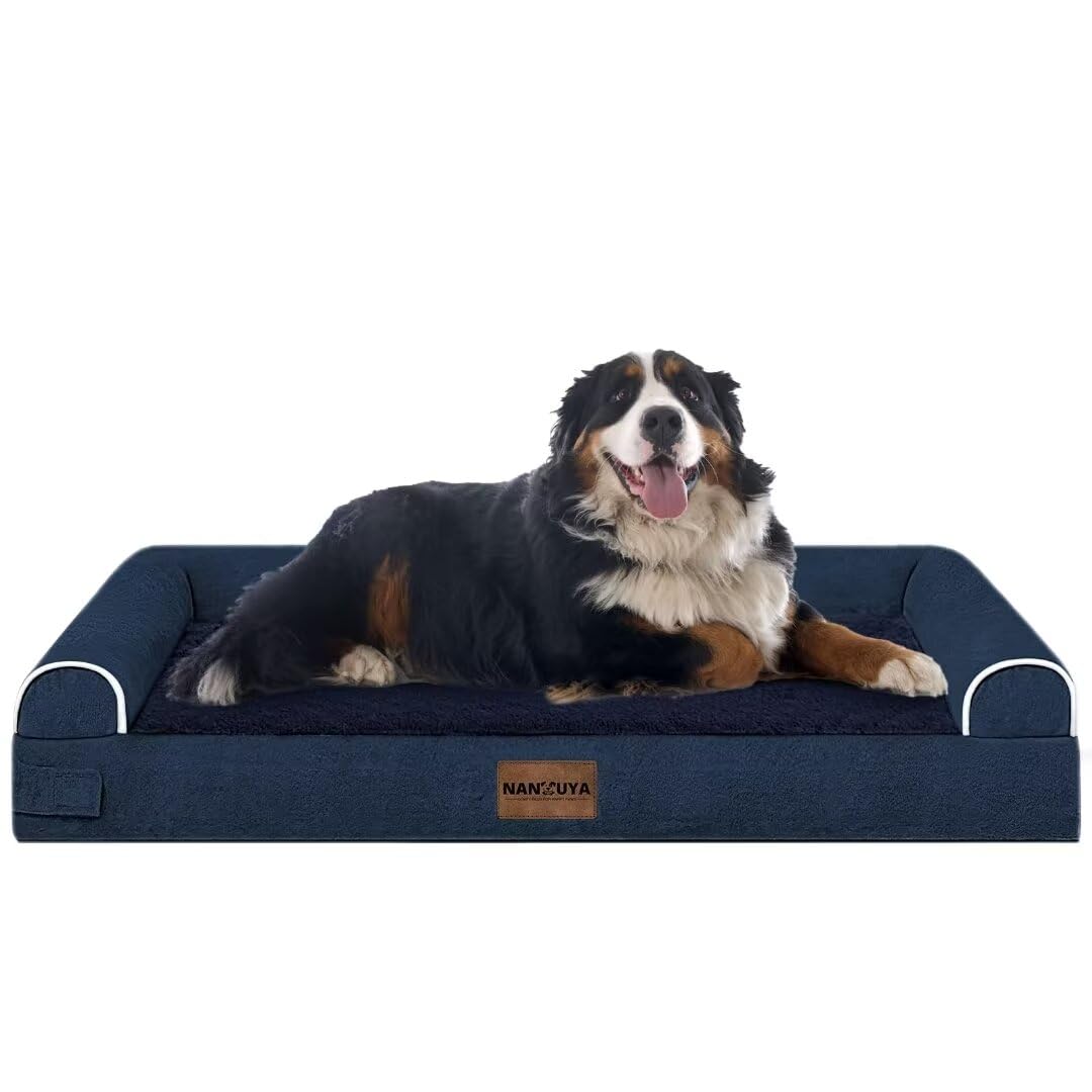 NANUYA Orthopedic Dog Bed for Jumbo Dogs, 53 x 42 Inch, Navy
