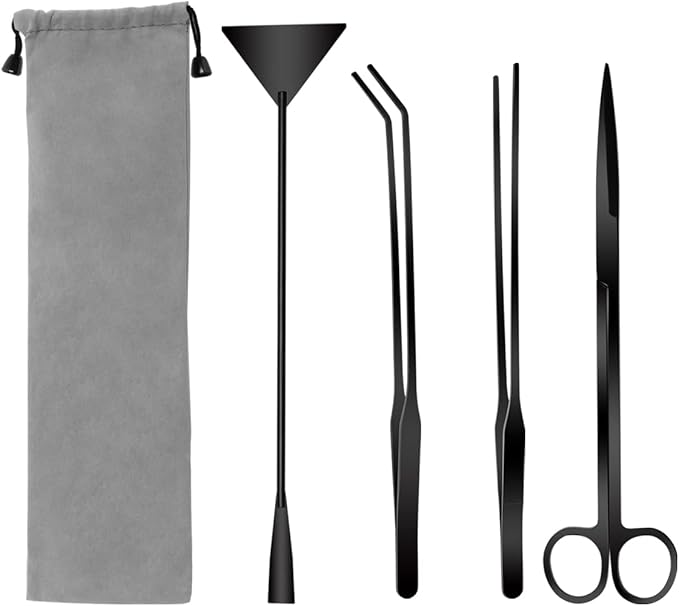 Catcan 4 in 1 Quarium Aquascape Tools Kits, Fish Tank Plant Tools Tweezers