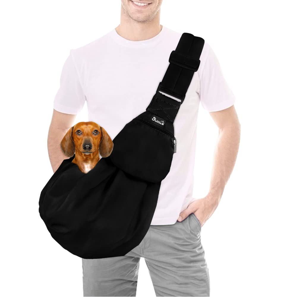 SlowTon Dog Carrier Sling - Thick Padded Shoulder Strap Adjustable, DGY S
