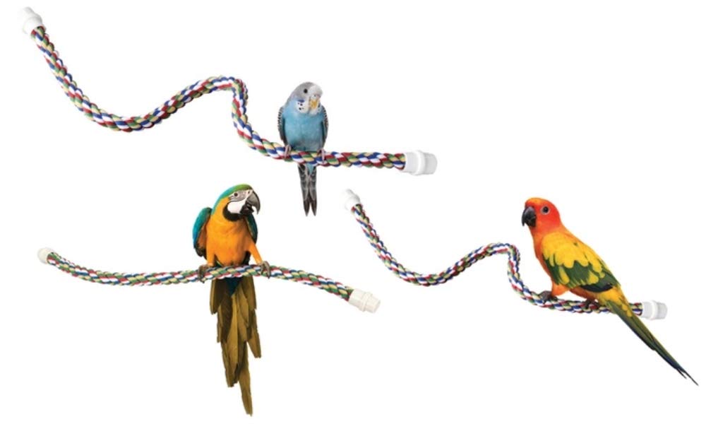 JW Pet Comfy Perch For Birds Flexible Multi-color Rope, Large - 21" Length