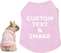 Custom Dog Shirt,Personalized Pet Apparel with Name Text Photo Image,Lightweight Breathable Puppy Kitten Cotton Vest for Small Medium Large Dogs Cats,Puppy Gift (Pink, Large)