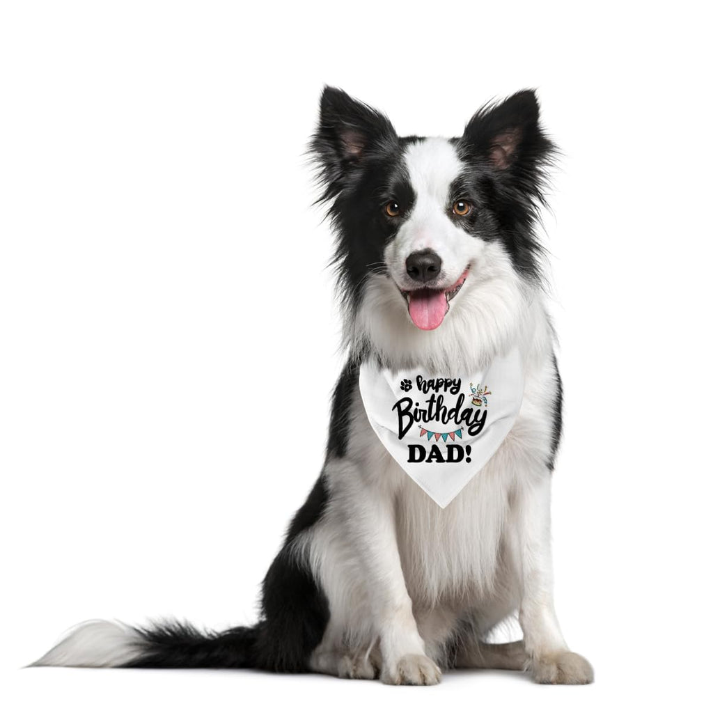 Happy Birthday Dad Dog Bandana, Dad's Gift Dog Bandana, Pet Scarf Accessories, Dogs Bandanas Gift for Small Medium (D61)