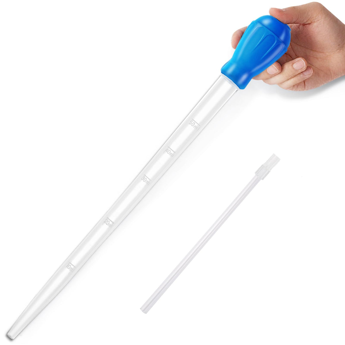 Depeew 27.7IN Extra Long Turkey Baster for Aquarium, Blue, 50ml