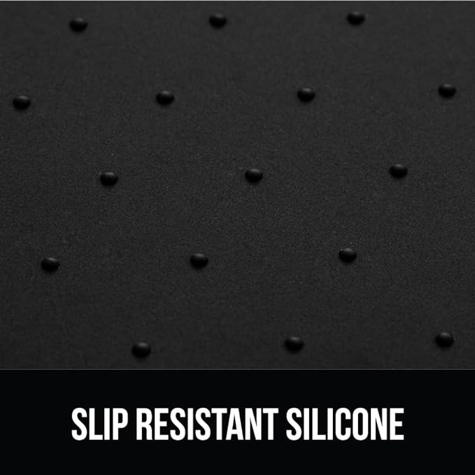 GORILLA GRIP 100% Waterproof Raised Edge BPA Free Silicone Pet Feeding Mat, Dog Cat Food Mats Contain Spills Protects Floors, Placemats for Cats and Dogs Water Bowl, Pets Accessories 18.5x11.5 Black