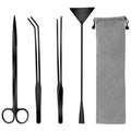 4Pcs Stainless Steel Aquascape Tool Kit with Tweezers Scissors Spatula